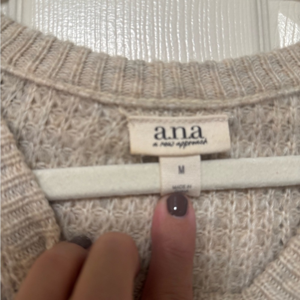 A.N.A Women's V-Neck Waffle Knit Sweater - Picture 9 of 11